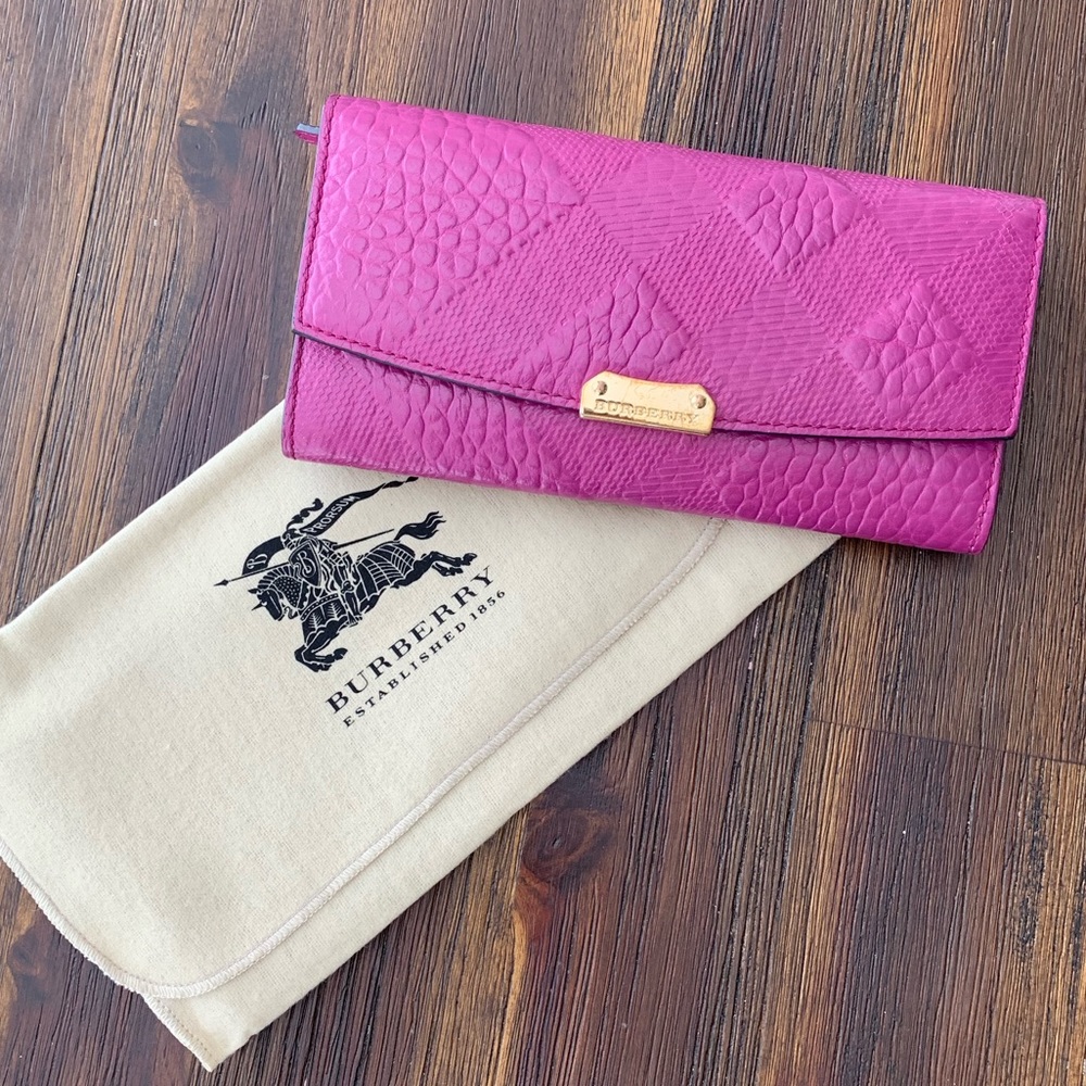 Burberry Grain Check Continental Wallet